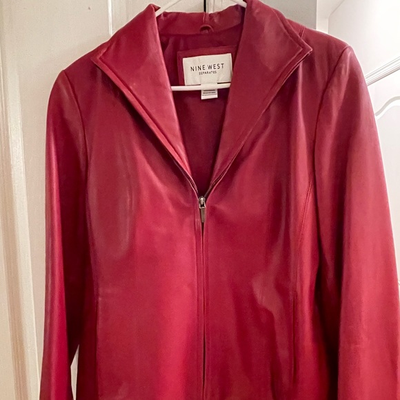 Nine West Red Leather Jacket - Women’s M